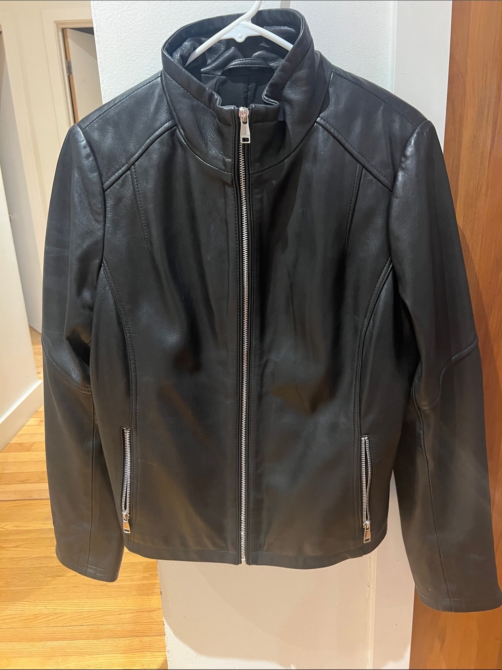 Danier Black Leather Zip Jacket